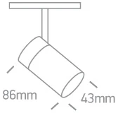 8W LED šviestuvas į magnetines sistemas MINI/MIDI/MAXI/P&P, baltas, 3000/3500/4000K, 48V, 15°, 42110/W/V