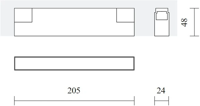 8W LED šviestuvas į magnetines sistemas INSIGHT PLX, baltas, 4000K, 48V, 205mm