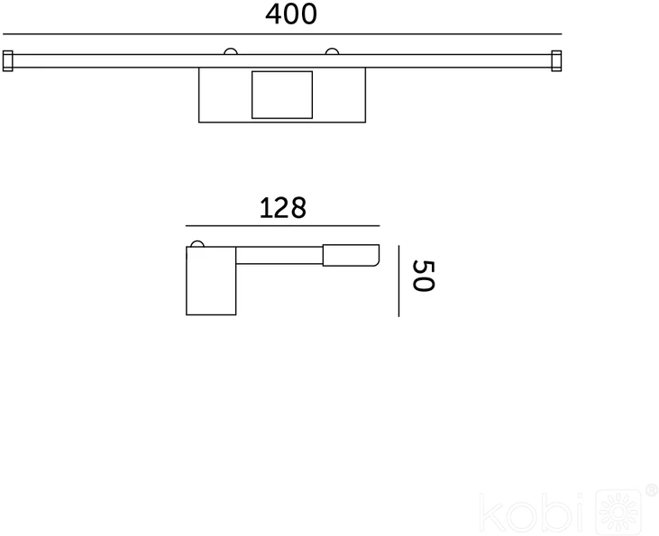 Sieninis šviestuvas 8W LED veidrodžio šviestuvas LUMIREFLECT, juodas, 4000K, IP44