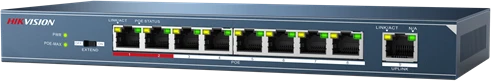 Šakotuvas Hikvision | 8 prievadų Gigabit jungiklis | DS-3E0109P-E(C) | Nevaldomas | Darbalaukis | PoE/Poe+ jungtys kiekis 8