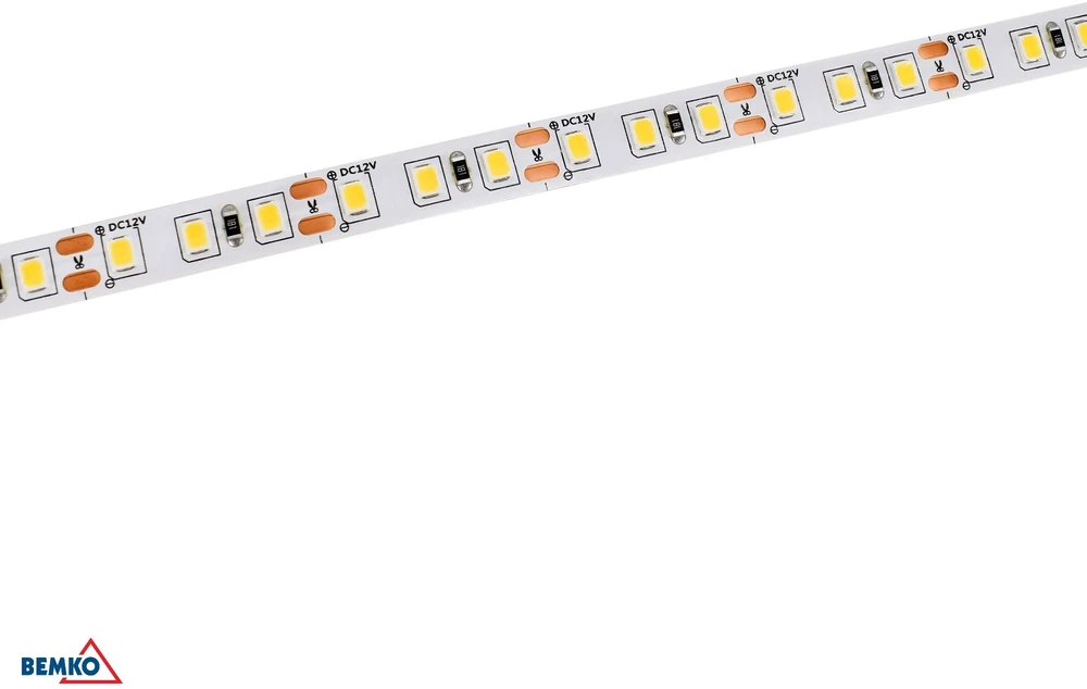 Bemko 9,2W/m LED juosta PREMIUM, 12V, 3000K, 5m ritė