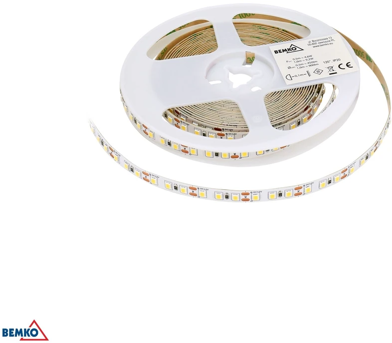 Bemko 9,2W/m LED juosta PREMIUM, 12V, 6500K, 5m ritė