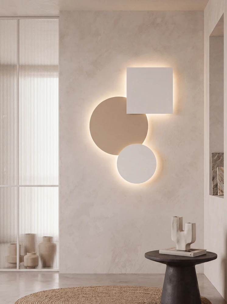 94W LED sieninis šviestuvas, baltos/smėlio sp., 2700/3000/4000K, dimeriuojamas, 2687