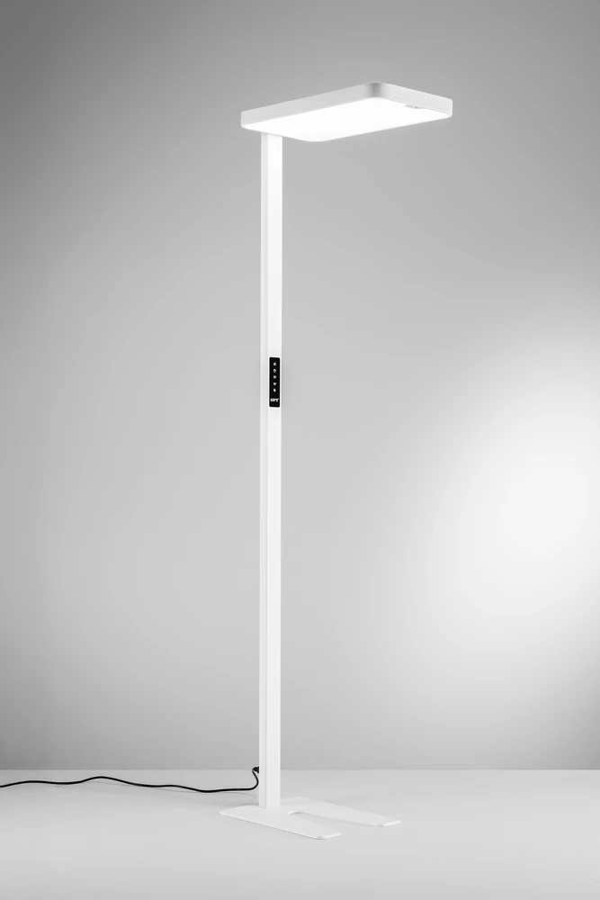 96W LED biuro toršeras su šviesos jutikliu ir nuotolinio valdymo pultu STEWART, baltas, dimeriuojamas