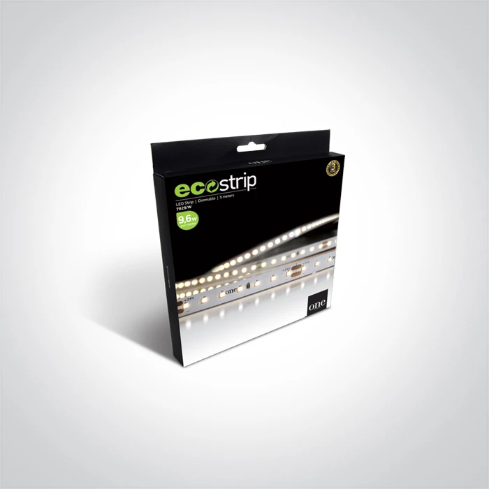 9,6W/m LED juosta, 3000K, 5m ritė, 7829/W