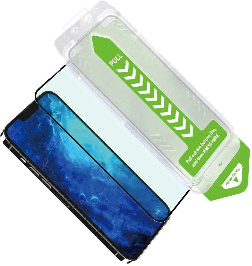 9H apsauginis stiklas with mounting frame iPhone 15 Plus Wozinsky Premium Glass – juodas