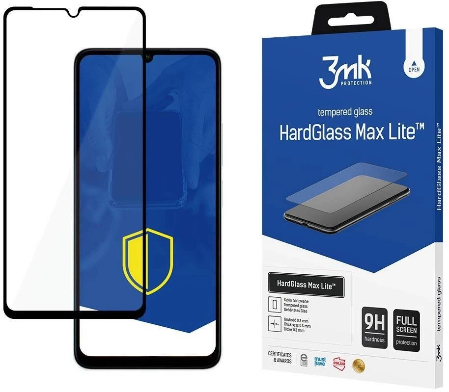 3mk HardGlass Max Lite - Apsauginis stiklas skirtas Xiaomi Redmi 13C / POCO C65 (Juodas)