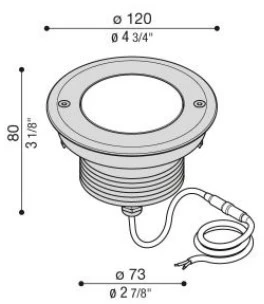 9W LED įleidžiamas į žemę šviestuvas CNC 120 T, pilkas, 4000K, 60°