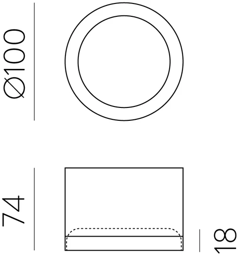 9W LED lubinis šviestuvas TECH, juodas, 3000K, IP44, dimeriuojamas, P3987070NDP