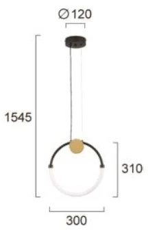9W LED pakabinamas šviestuvas BRIANA, baltos/juodos/aukso sp., 3000K, 4314700