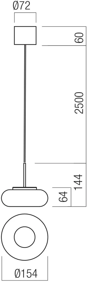 9W LED pakabinamas šviestuvas ETHOS, juodos/baltos sp., 2700/3000K, dimeriuojamas, 01-4676