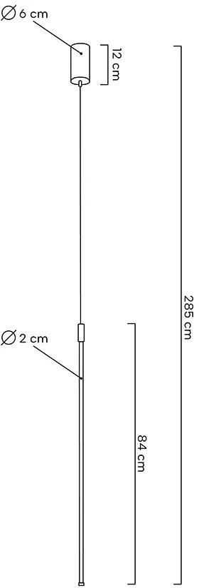 9W LED pakabinamas šviestuvas OMBRE 80, baltas, 3000K