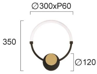 9W LED sieninis šviestuvas BRIANA, baltos/juodos/aukso sp., 3000K, 4314800