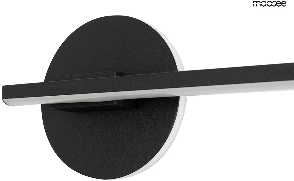9W LED sieninis šviestuvas HORIZON, juodas, 3000K
