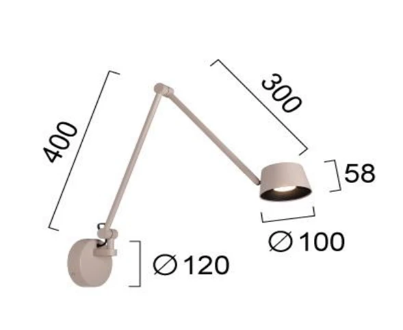 9W LED sieninis šviestuvas SAVINA, smėlio sp., 3000K, dimeriuojamas, 4329601