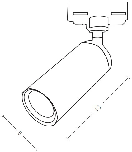 9W LED šviestuvas į 3 fazių bėgelius, juodas, 3000K, S059-15