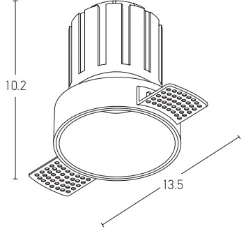 9W LED užglaistomas šviestuvas, baltas, 3000K, S096