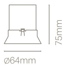 9W LED užglaistomas šviestuvas TIDY, baltas, 3000K, 60º, DALI