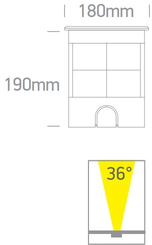 9x1,5W LED įleidžiamas į žemę lauko šviestuvas, plieno sp., 3000K, IP67, reguliuojamas šviesos kampas, 69074B/W