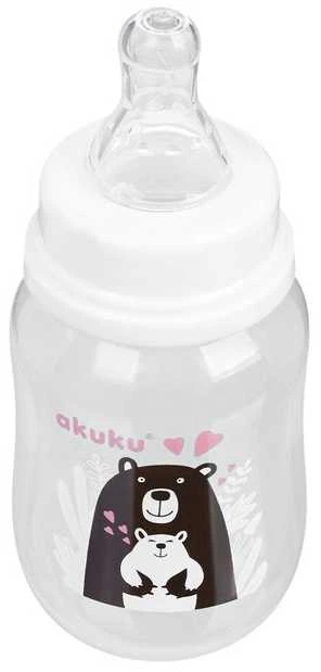 AKUKU 125 ml maitinimo buteliukas su silikoniniu žinduku, А0004, mėlynas