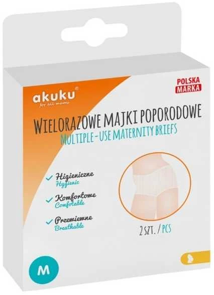 Akuku daugkartinės tinklinės kelnaitės po gimdymo, dydis - M, 2 vnt. А0233