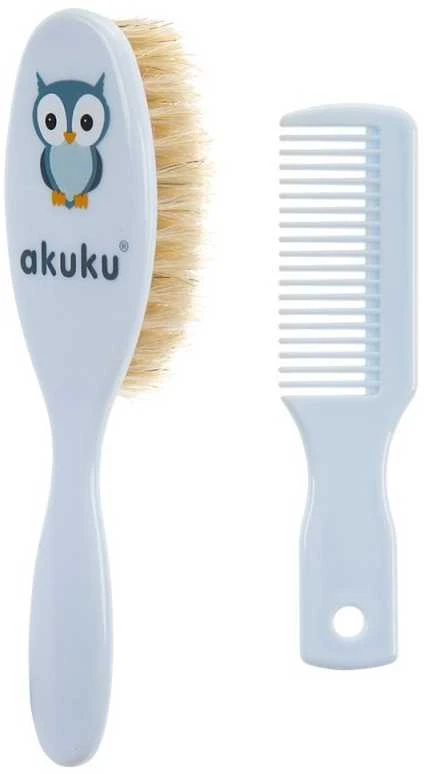 AKUKU natūralių šerių plaukų šepetys ir šukos, A0457