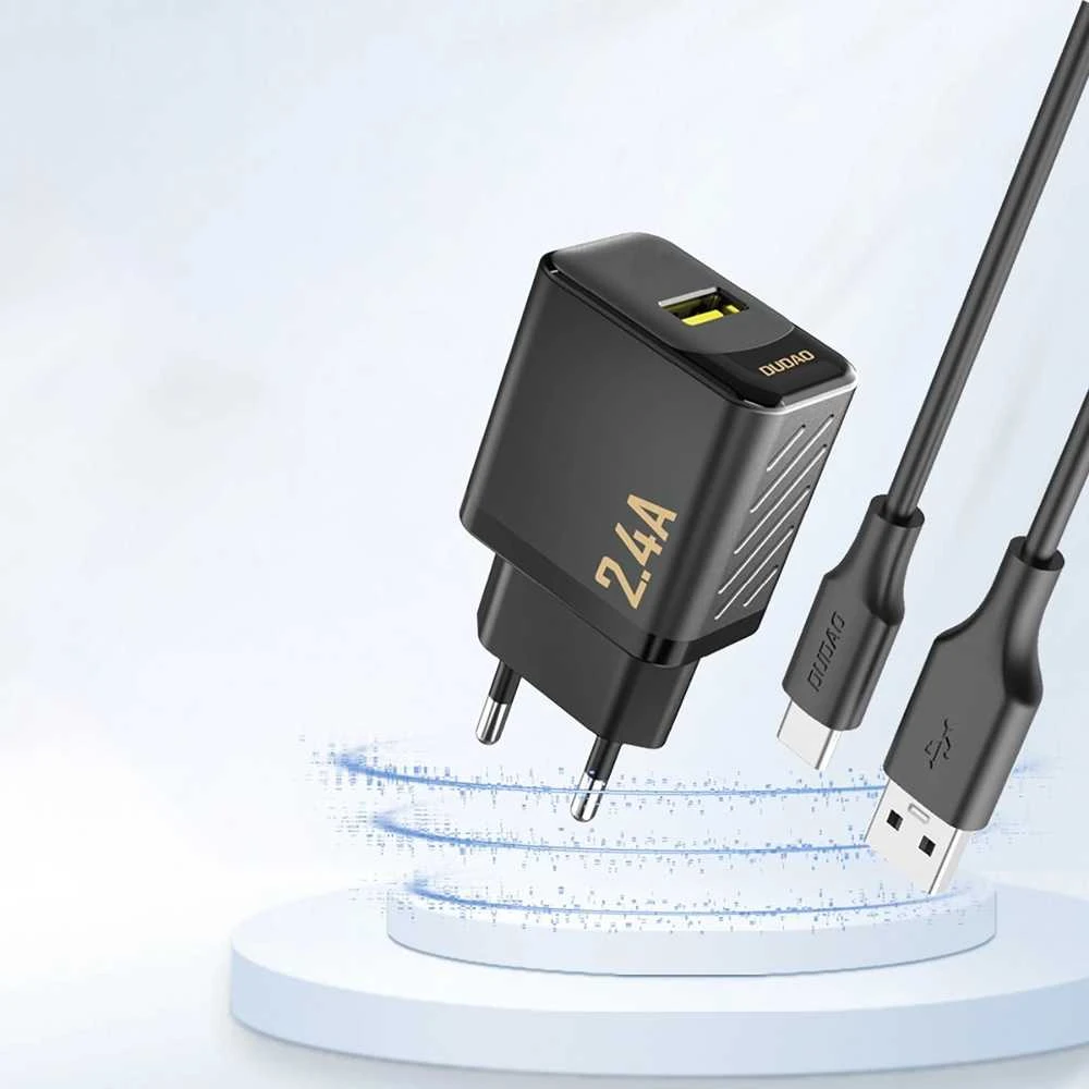 Dudao A23 2.4A USB-A įkroviklis – juodos spalvos