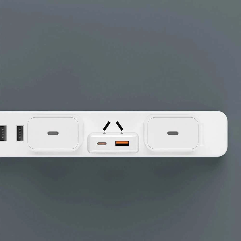 GaN Dudao A30EUL 30W USB-A / USB-C laidinis įkroviklis + USB-C – Lightning kabelis – baltos spalvos