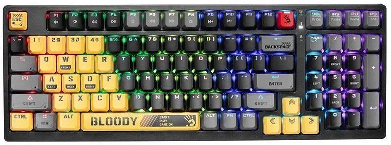 Klaviatūra A4Tech Bloody S98 USB Sports Lime (BLMS Raudona Plus jungikliai)