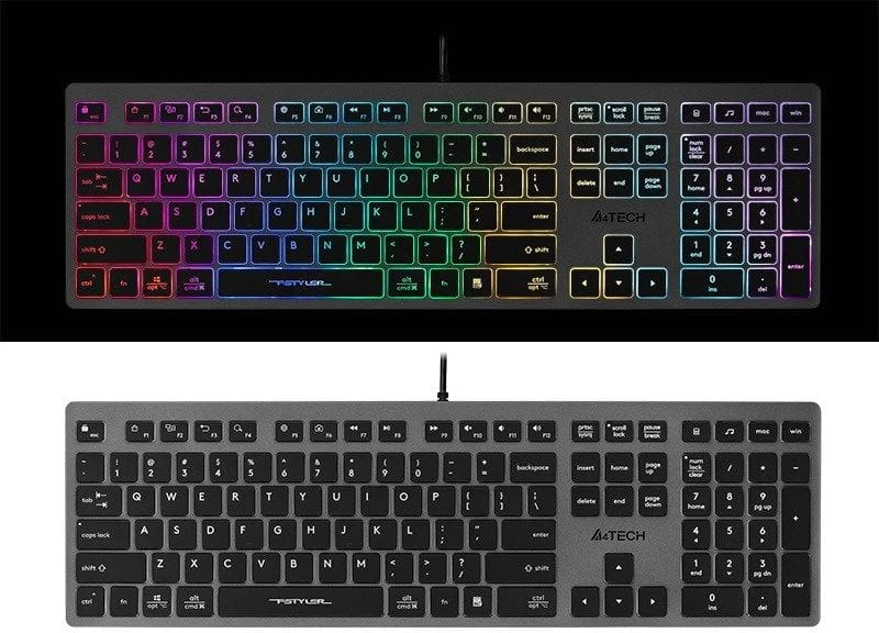 Klaviatūra žaidimams A4Tech Fstyler FX60H su laidu membraninė su pašvietimu pilka
