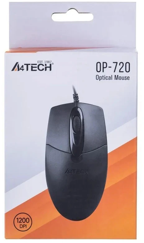 A4Tech OP-720 A4TMYS43754 pelė (optinė; 800 DPI; juoda)