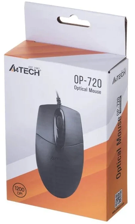 A4Tech OP-720 A4TMYS43754 pelė (optinė; 800 DPI; juoda)