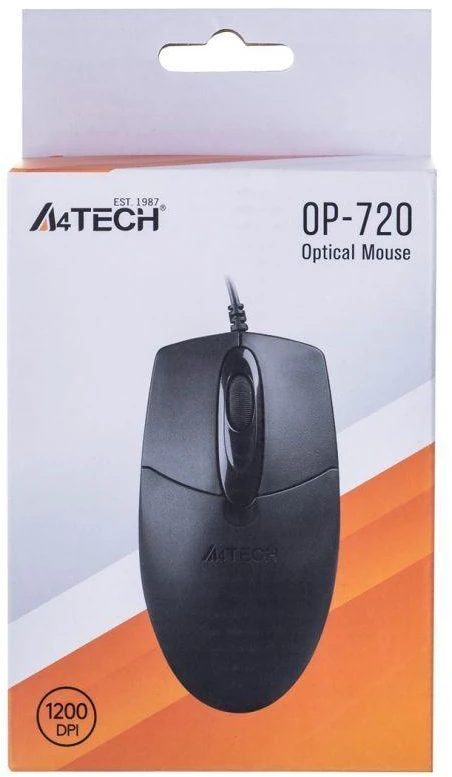 A4Tech OP-720 A4TMYS43754 pelė (optinė; 800 DPI; juoda)