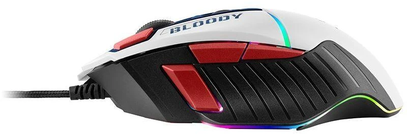 Pelė Myszka žaidimams A4Tech Bloody W95Max Sports Navy su laidu 12000 dpi optinė balta