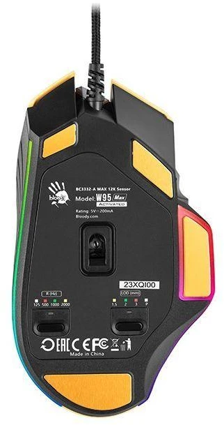 A4Tech W95MAX USB sportinė „Lime“ spalvos pelė A4TMYS47259