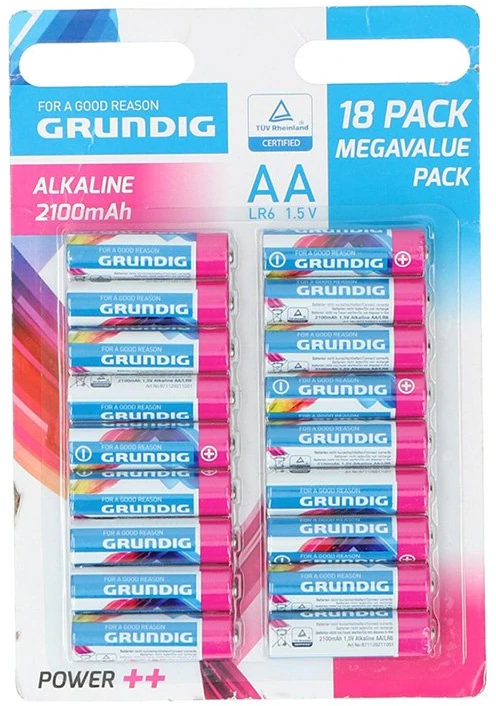 AA / LR6 šarminės baterijos Grundig, 18 vnt