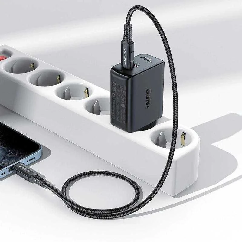 Sieninis įkroviklis Acefast A29 PD50W GAN 2x USB-C 50W (juodas)