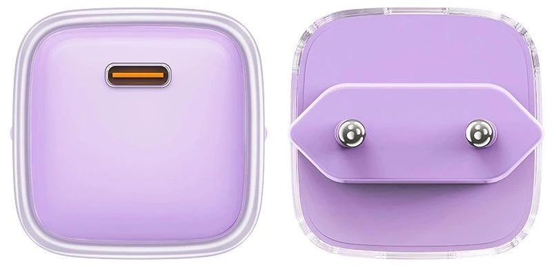 Sieninis įkroviklis Acefast A53 Sparkling serija PD 30W GaN (violetinė)