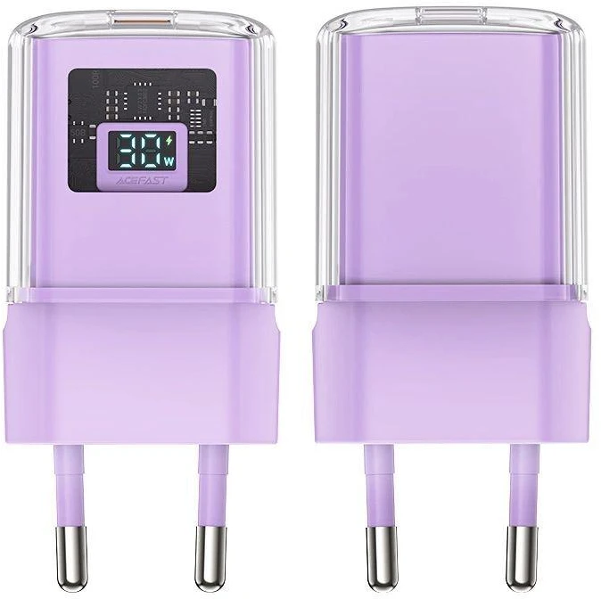 Sieninis įkroviklis Acefast A53 Sparkling serija PD 30W GaN (violetinė)