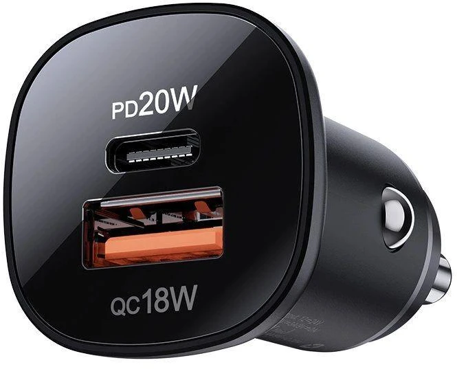 Automobilinis įkroviklis Acefast B1 Mini 38W USB-C+USB-A juodas