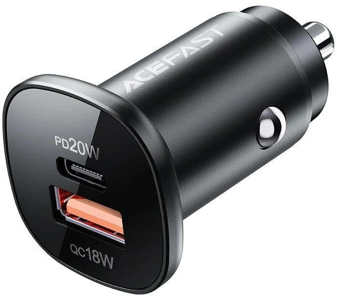 Automobilinis įkroviklis Acefast B1 Mini 38W USB-C+USB-A juodas