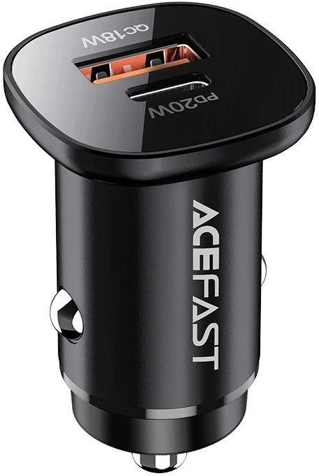 Automobilinis įkroviklis Acefast B1 Mini 38W USB-C+USB-A juodas