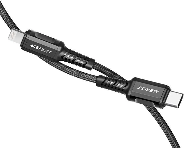 USB-C laidas į Lightning Acefast C1-01, 1.2 m (juodas)
