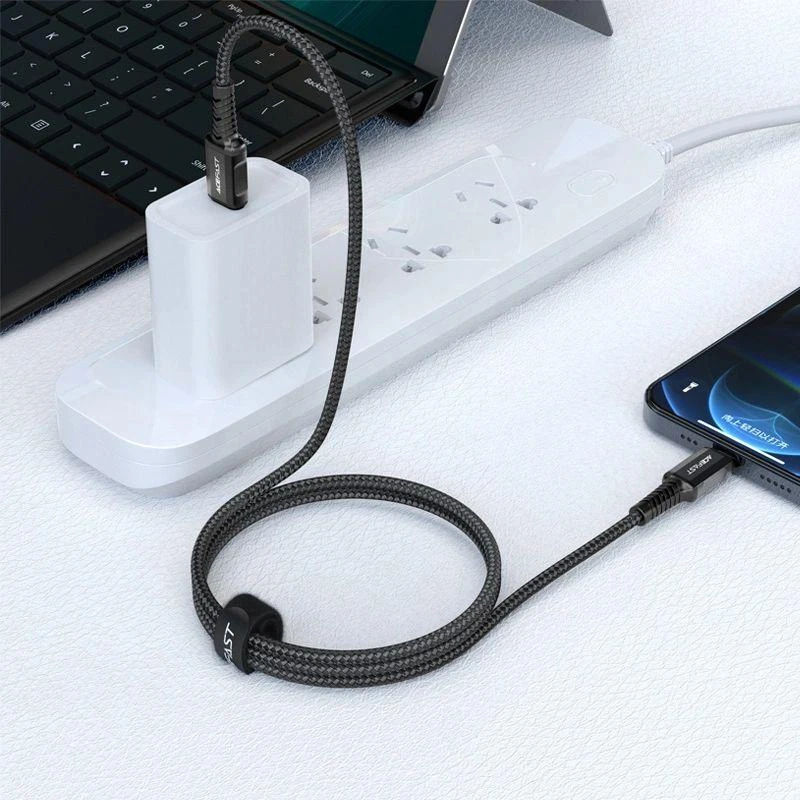 USB-C laidas į Lightning Acefast C1-01, 1.2 m (juodas)