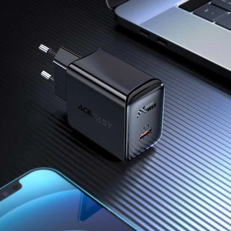 Įkroviklis Acefast A21 30W GaN USB-C baltas