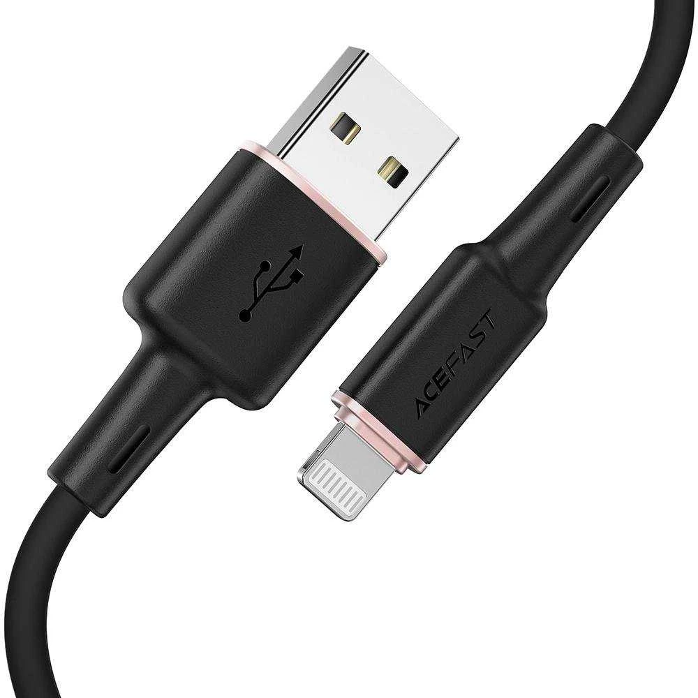 USB laidas Acefast C2-02 MFi USB-A iki Lightning 1.2m juodas