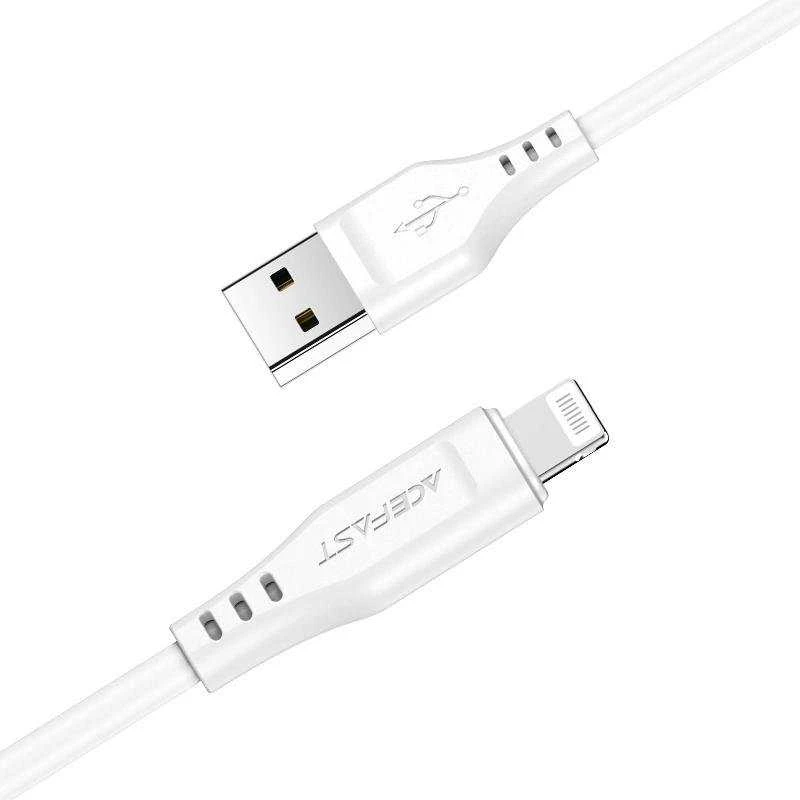 USB laidas Acefast C3-02 MFi USB-A iki Lightning 1.2m juodas