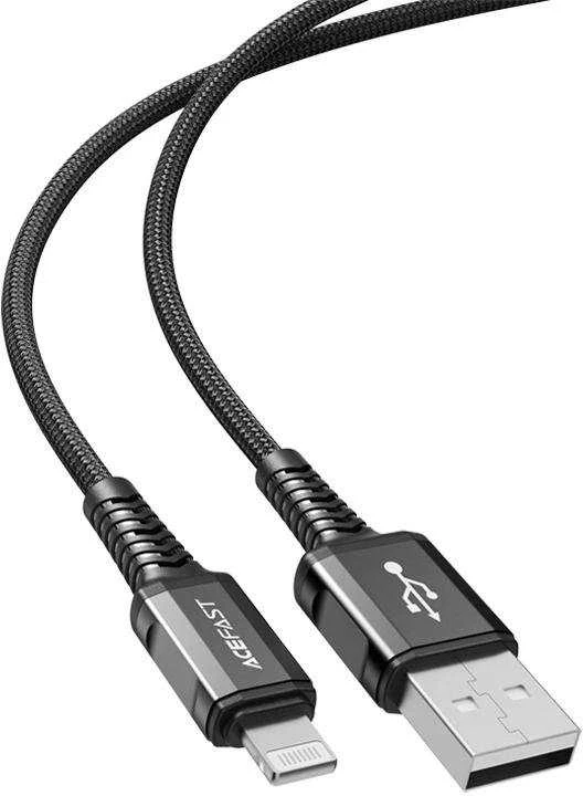 USB laidas prie Lightning Acefast C1-02, 1.2 m (juoda)