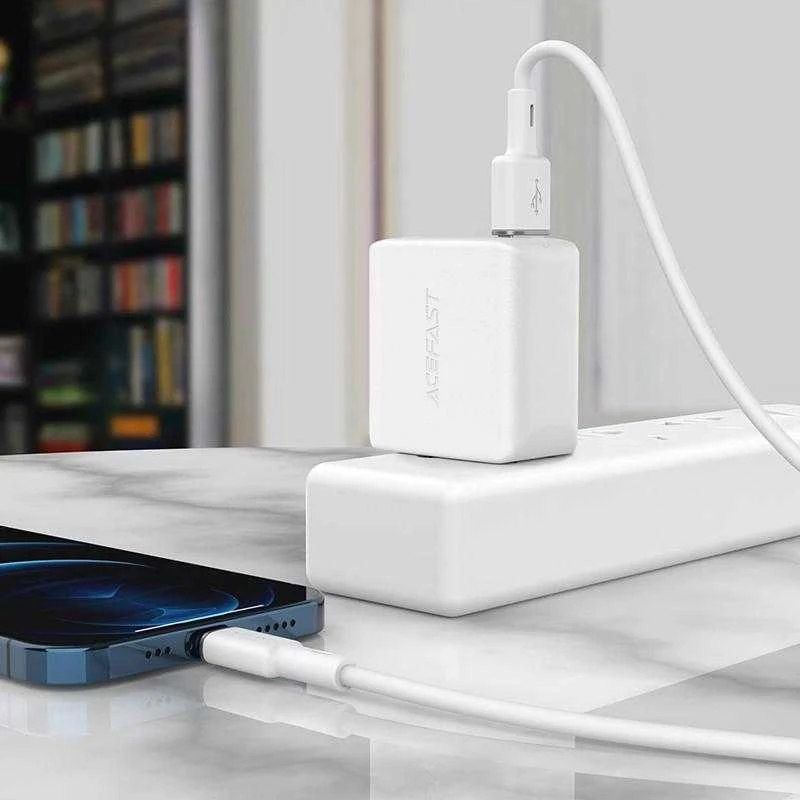 USB laidas Acefast C2-02 MFi USB-A iki Lightning 1.2m juodas