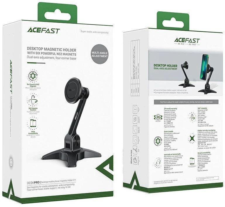 Telefono laikiklis Acefast E11 magnetinis juodas